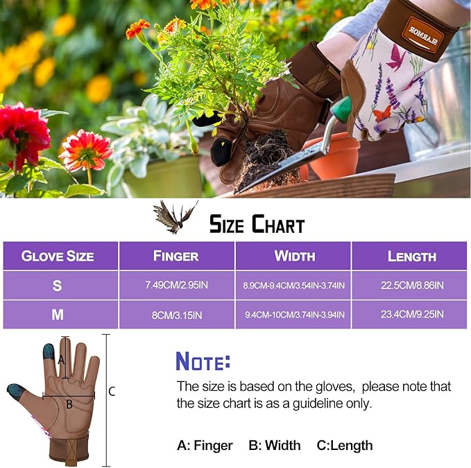 Leather-Gardening-Gloves for Women,Thorn-Proof Work-Gloves for Weeding,Digging,Planting,Pruning Yard garden Gloves
