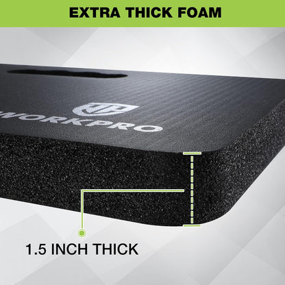WORKPRO Extra Thick Kneeling Pad, 2-Pack, Soft Foam Cushioning for Knee, Large Foam Kneeler Mat for Gardening, Bathing Baby, Workout Supplies, 17.5 x 11 x 1.5 in, Black