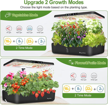 Hydroponics Growing System Indoor Garden - DRYADES 44 Pods Herbs Garden Kit Indoor with LED Grow Light Grow Anything Plants Germination Kit (No Seeds) Harvest Vegetable Lettuce for Home Kitchen