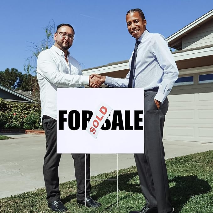 WENWELL 10 Large Blank Yard Signs with Stakes 18 x 24",Corrugated Plastic Lawn Sign kit for Estate Garage Sale,Party,Birthday,Wedding,Campaign,Parking,Make you own Outdoor Sign