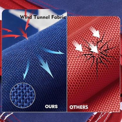 American Flag for Outside 6x10 Ft - TearProof Series Outdoor Use US Flags - Long Lasting, Fade Resistant - Thick Spun Polyester USA Banner - High Wind United States Flag - Embroidered Stars, Sewn Stripes, Brass Grommets