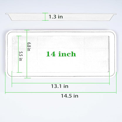 6 Pack of Plastic Plant Tray Saucer Rectangular 14 inch, Planter Trays Saucers for Indoors Outdoor, Plant Water Drip Tray for Flower Pot Planter, Windowsill Trays (6.8 X 14.5'', Clear)