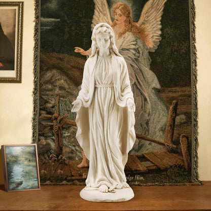 YOLENY Virgin Mary Statue Outdoor, 29.4 Inch Tall Garden Statue of Mary, Religious Blessed Mother Sculpture for Patio Yard Home Decor
