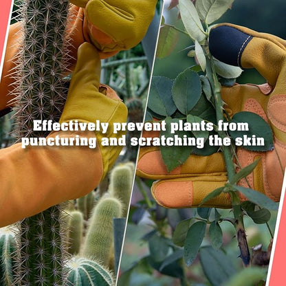 Long-Gardening-Gloves for Women/Men - Thorn Proof Rose Pruning Gloves Heavy Duty Gauntlet-M