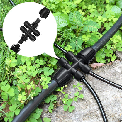 MIXC 4 Packs 1/2''to 1/4''Barbed Tee Quick Connector,Drip Irrigation Fittings for 4-Way Connector
