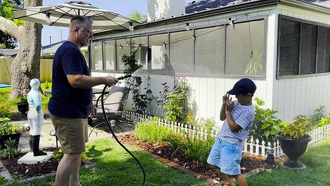 Atlantic Heavy Duty Garden Hose 5 ft x 5/8 Inch Black Color, Short Connection Leader Hose with Male-Female Connectors (5 Feet)