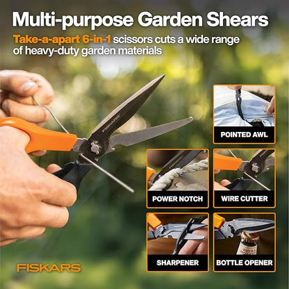 Fiskars Home Essentials Tool Kit with PowerGear Lopper, Shears, Bypass Pruner, Folding Saw with 2 Blades, IsoCore Hammer, and Utility Knife, for Indoor Use and Outdoor Gardening (6 Piece Kit)