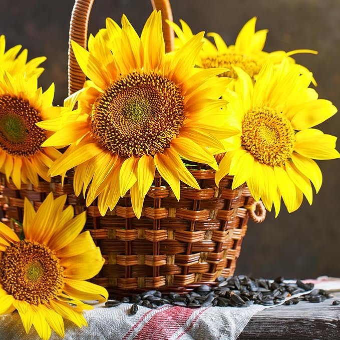 Back to The Roots 100% Organic Heirloom Seeds - Lemon Yellow Sunflower Value Pack (1.4g Total)