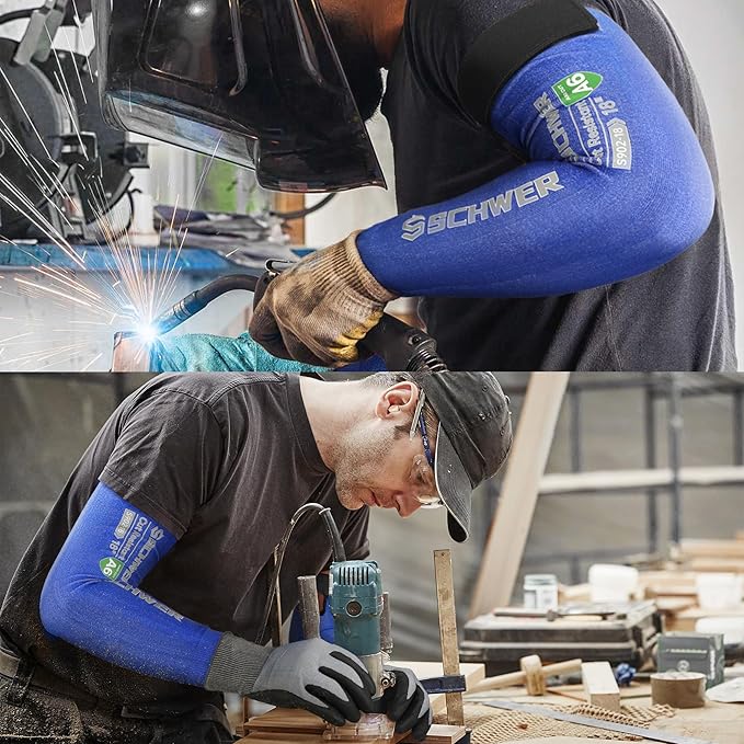 Schwer 100 Pairs AIR-SKIN Arm Sleeves S902 for Thin Skin, ANSI A6 Cut Resistant Arm Protectors for High Risk Work, UPF50+ UV Protection Cooling Farmer Sleeves for Gardening, Lightweight, Breathable