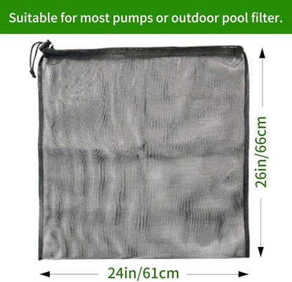 24" x 26" Pond Pump Cover Filter Bag, Black Media Bag Large Pump Mesh Bag for Outdoor Water Ponds Filters, Water Filter Pump, Outdoor Ponds, Garden, Swimming Pool (1, 24" x 26")