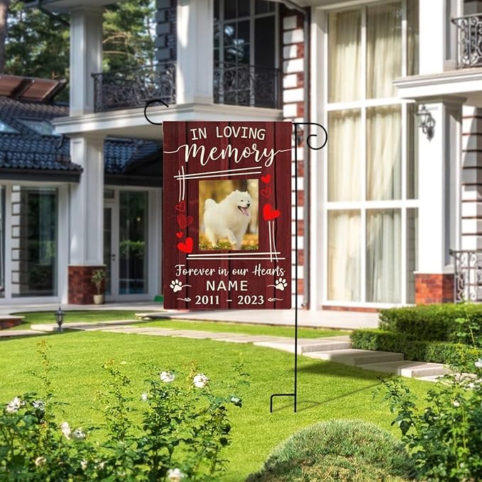 Custom Pet Garden Flag for Outdoor Personalized Cat Dog Yard Flags Decor Customized Flag Add Your Own Picture Text House Lawn Banner Double Sided Home Wall Decoration 12.5x18 28x40
