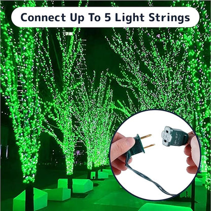 PREXTEX 100 Count Green Christmas Lights - 20 ft Warm Twinkle String Lights with Green Wire for Indoor and Outdoor Holiday Decor, Christmas Trees, Patios and More