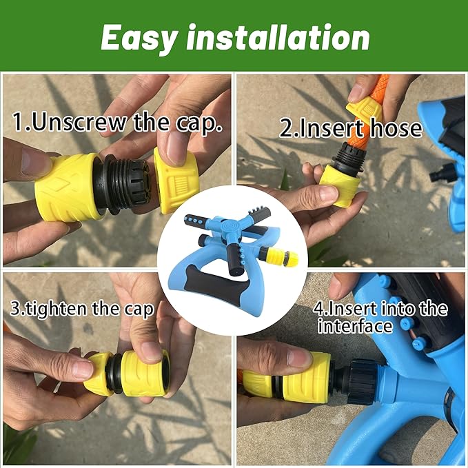 Sprinkler for Yard Rotary Garden Sprinkler, Large Coverage Lawn Watering System for Yards（Suitable for DN: 1/2 inch Pipes）