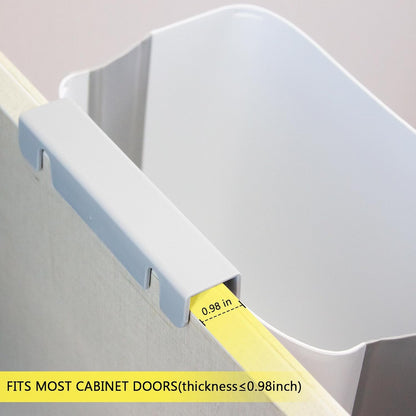 Soddeph 3.2 Gallon Foldable Hanging Trash Can for Cabinet Door,Kitchen Compost Bin,Wall-Mounted Plastic Garbage Can for Countertop or Under Sink, Bathroom and RV,No Lid (White)