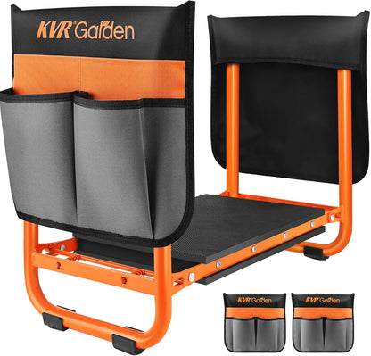 KVR Garden Kneeler Seat Heavy Duty, 2024 Upgraded Garden Bench Widened 10.2", Anti-Rust & Anti-Wear, Foldable Gardening Stool Prevents Back Pain Knees, Gift for Women Men, Seniors, Mom, Dad