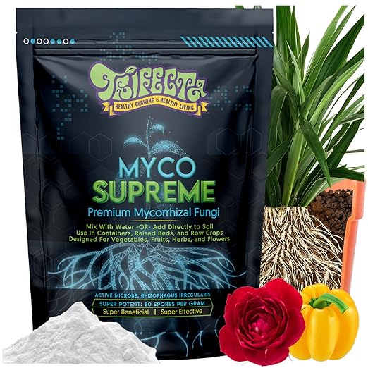 Trifecta Myco Supreme Mycorrhizal Fungi for Soil, Plant Root Stimulator, Ultra Concentrated Mycorrhizae for Strong Roots & Living Soil, Tree, Rose and Flower Care