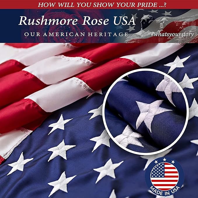 Large American Flag for Outside 10x15 | American Flag 100% Made in USA -US Flag Heavy Duty Outdoor with Embroidered Stars and Sewn Stripes Outdoor Flag for High Wind - FMAA Certified