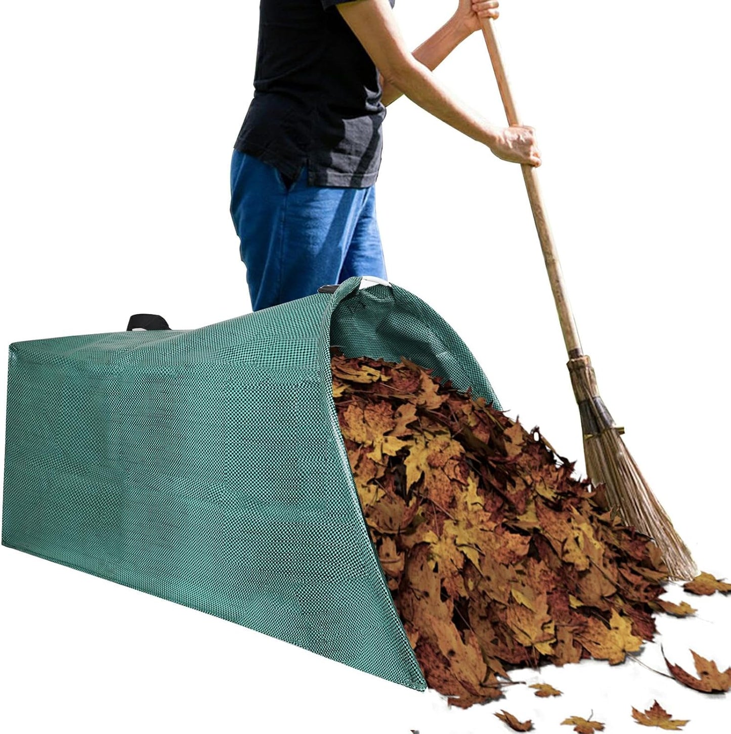 Leaf collector leaf scoop,Foldable yard waste bag,Extra large lawn bags leaf bags,Heavy leaf pick up tools leaf loader,Reusable yard garden bags for leaves lawn trash (200L)
