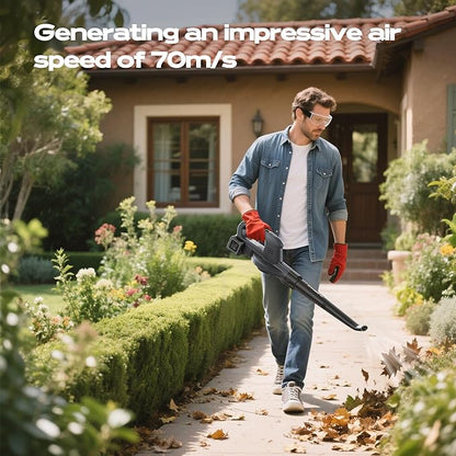 Battery Leaf Blower 550 CFM 240 MPH, Electric Leaf Blower Cordless with 2X 6000mAh Battery, Lightweight, High Power, Portability, Lawn Blower for Gardeners of All Abilities