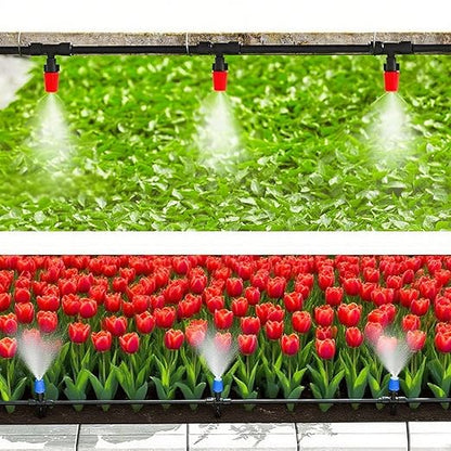 Drip Irrigation System for Garden, 230 ft Garden Watering System Drip Irrigation Kit, with 1/4" & 1/2" Tubing and 20pcs Sprinklers for Lawn Yard Flower Green Houses Plants