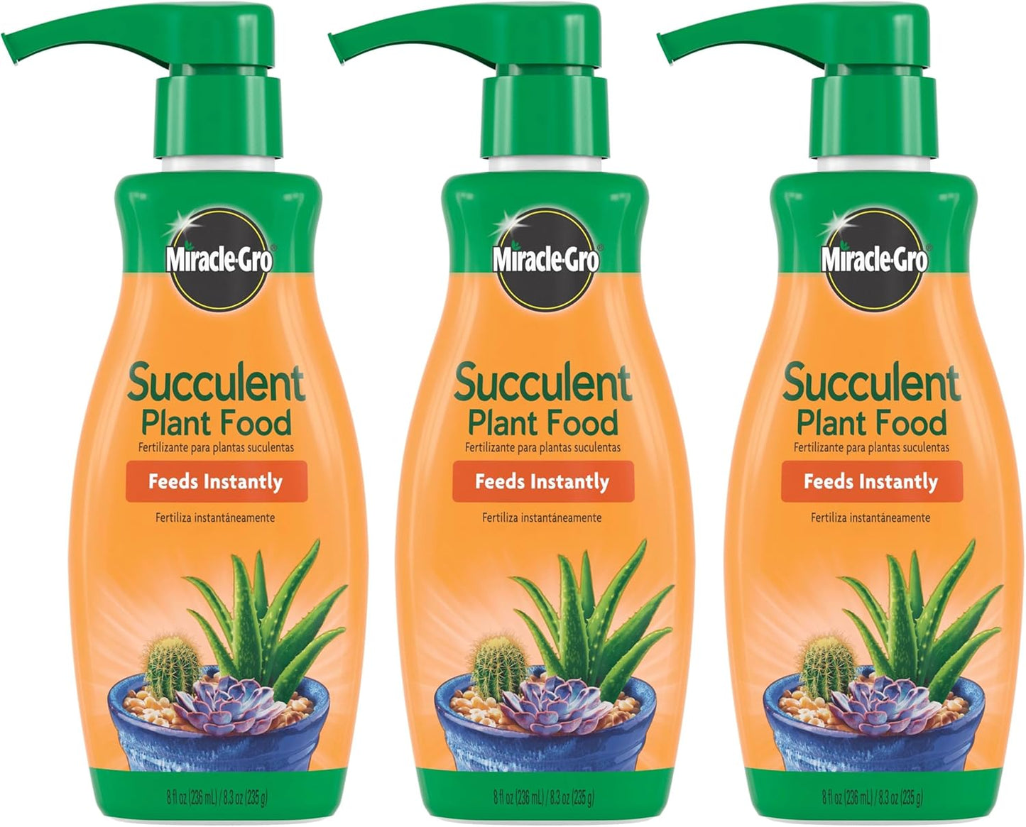 Miracle-Gro Succulent Plant Food, Liquid Plant Food for Indoor Succulents, Cacti, Jade Plants, Aloe Vera and More, 8 oz., 3-Pack
