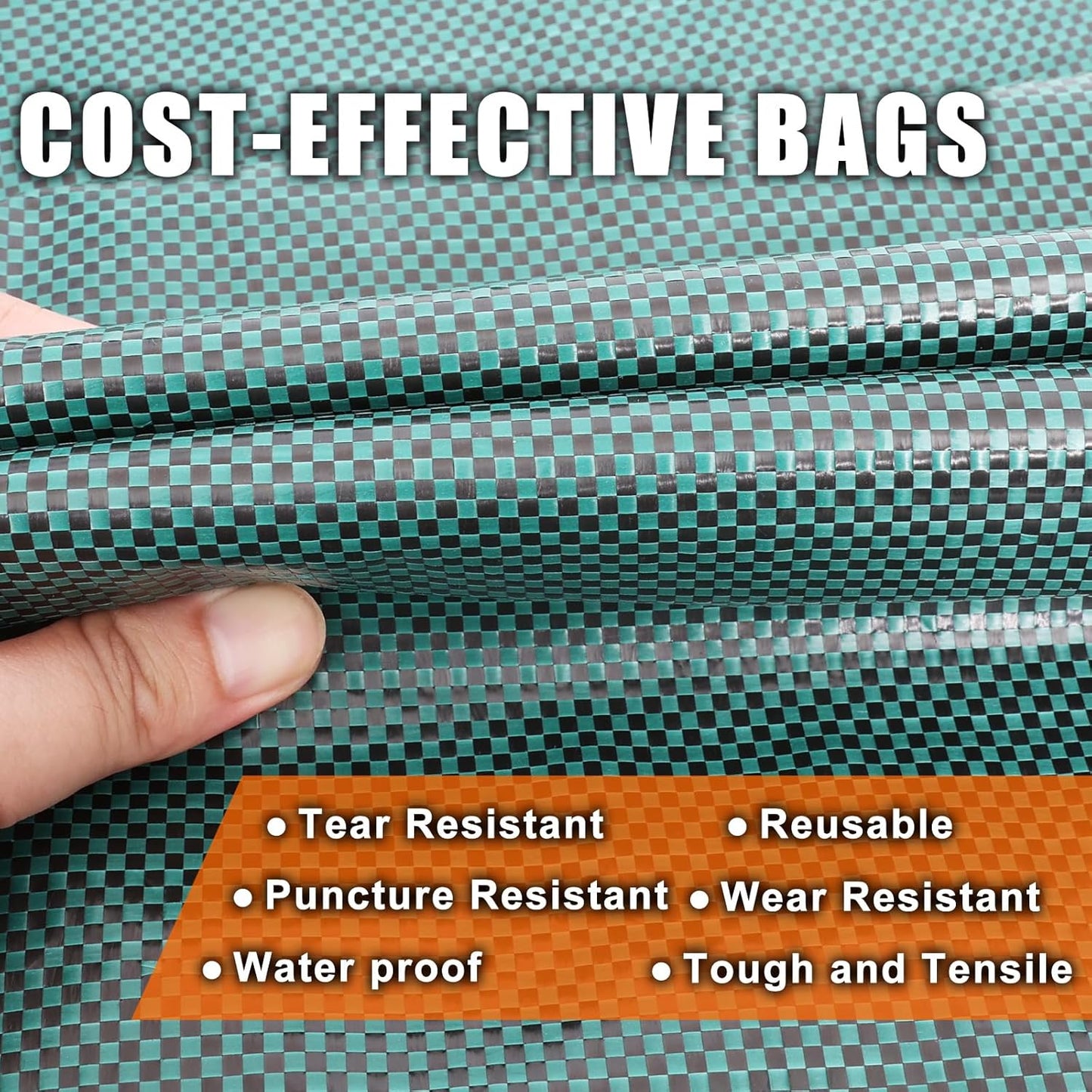 Joyhalo Reusable Yard Waste Bags - 72 Gallon, 6 Pack, Heavy Duty with Gardening Gloves & 4 Handles, Standable, Camping & Recycling