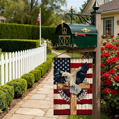 Patriotic Stars and Stripes Eagle Garden Flag 12x18 Inch Double Sided Outside, USA 4th of July Memorial Day Independence Day Yard Outdoor Decoration