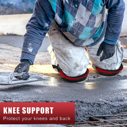 Professional Knee Pads for Work Construction with Heavy Duty Cap Foam Padding Gel Cushion Knee Pads for Men, Comfortable Adjustable Strong Strap, Military Grade Rivet for Flooring Gardening, Red