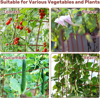 DOEWORKS Cucumber Trellis, 48" High Foldable A Frame Garden Trellis, 2 Pack, Plant Support for Climbing Cucumber, Beans, Tomatoes, Flowers, Red