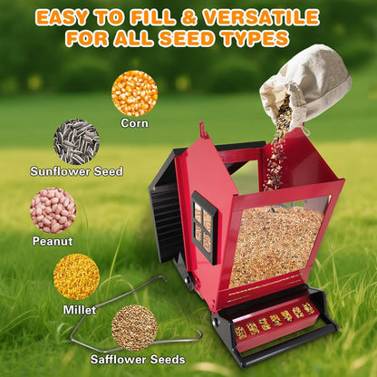 Squirrel Proof Bird Feeders for Outdoors Hanging, 5LB Capacity Metal Wild Birdfeeders Outside Hanging, Cardinal Bird Feeder Squirrel Proof as Various Finch Feeders for Outside(red)