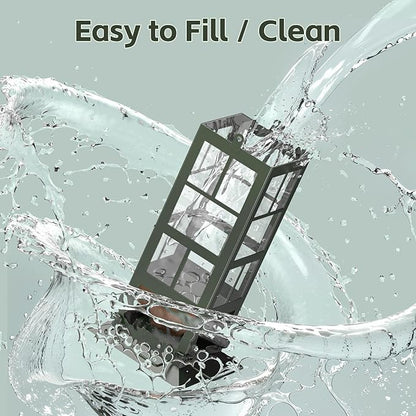 Wildpark Wild Bird Feeders for Outdoors - Small Metal Hanging 4 Port Bird Feeder with Drainage Holes, Easy to Fill Weatherproof Design - Attracts Cardinals, Blue Jays & More