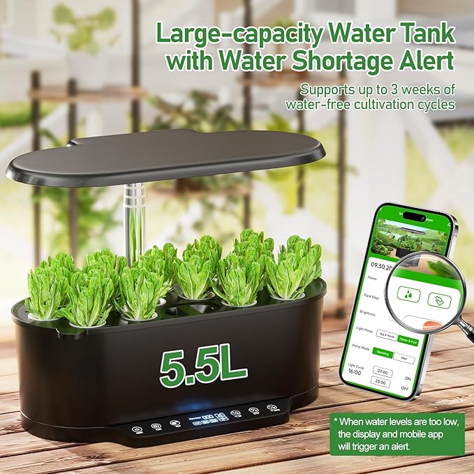 SPECILITE Hydroponics Growing System Kit with 30” Height, 15 Pods Herb Garden with 36W Grow Light, Auto Timer & Pump System, APP & WiFi Controlled Smart Indoor Garden for Vegetables,Kitchen & Gifts