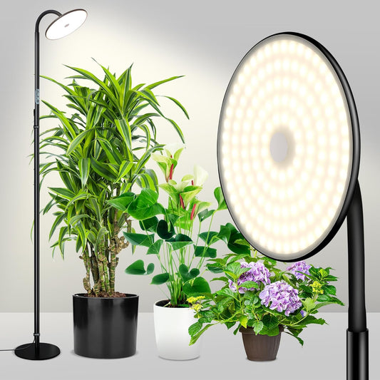 chiphy Grow Lamp, 40W Full Spectrum Grow Lights for Indoor Plants, 4H/8H/12H Timer, 2300K-6500K, 10 Dimmable Levels, 76''Height Adjustable, Remote Control, Ideal for Large Tall Plants