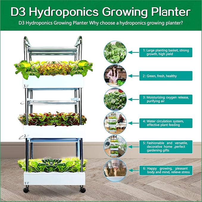 Hydroponics Growing System Plant Germination Kits Hydrophonic Planter for Indoor Garden Vegetable Herb Microgreens Growing Aerogarden Gardening 6 Large Pods(≈ 5X Small Pods)