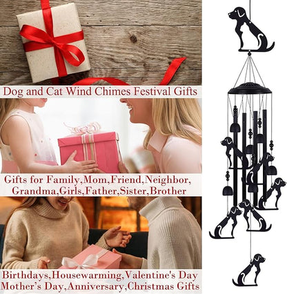 Dog and Cat Wind Chimes Decor, Mobile Blessing Wind Bells Decorate, Sympathy Wind Catcher, Memorial Gifts for Mom,Grandma,Woman,Dog Cat Lovers(Outside/Indoor/Home/Room/Porch/Yard/Garden Decoration)