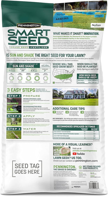 Pennington Smart Seed Sun and Shade Tall Fescue Grass Seed Mix for Southern Lawns 20 lb