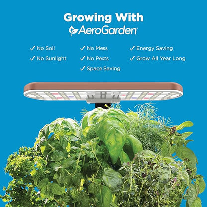 AeroGarden Harvest Lite, Indoor Garden Hydroponic System with LED Grow Light, Holds up to 6 AeroGarden Pods, Mocha