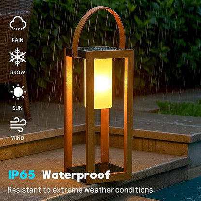 EcoGreen Solar Lantern with Handle for Outdoor Lighting – 7.87x22.83 in Waterproof Solar Light, Warm White, 8H Auto-On, Portable for Patio, Yard, Pathway, Camping & Porch (Single Pack)