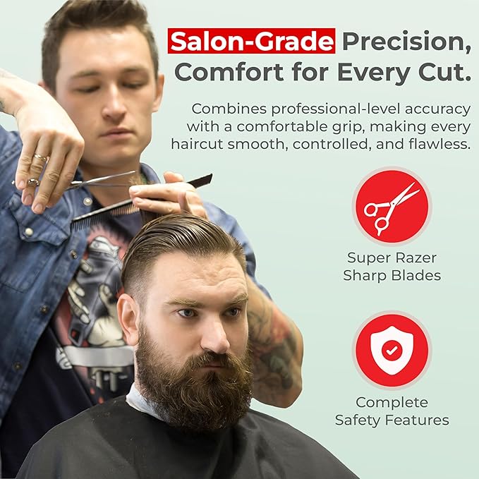 Suvorna Hair Cutting Scissors - 6" Stainless Steel Barber Scissors for Hair Cutting and Trimming - Razor Sharp Hair Scissors Professional for Hairdressers & Barbers - Hair Shears for Women and Men