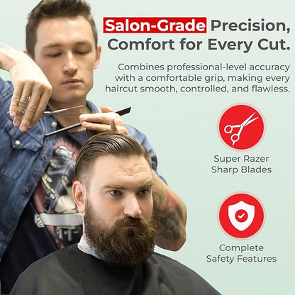 Suvorna Hair Cutting Scissors - 6" Stainless Steel Barber Scissors for Hair Cutting and Trimming - Razor Sharp Hair Scissors Professional for Hairdressers & Barbers - Hair Shears for Women and Men