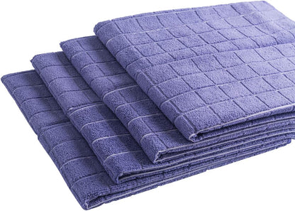 Microfiber Dish Towels - Soft, Super Absorbent and Lint Free Kitchen Towels - 8 Pack (Lattice Designed Purple Colors) - 26 x 18 Inch