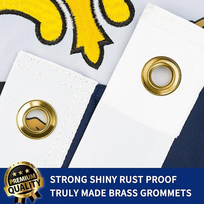 XIFAN Premium West Virginia State Flag 3x5 ft Outdoor, Double Sided Embroidered Pattern, Heavy Duty 210D Nylon WV Flags, the Strongest Longest Lasting for Outside with Sewn Stripes/Brass Grommets