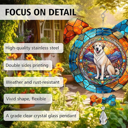 Anatolian Shepherd Dog Ears Wind Spinner, Anatolian Shepherd Wind Spinner Hanging for Yard and Garden
