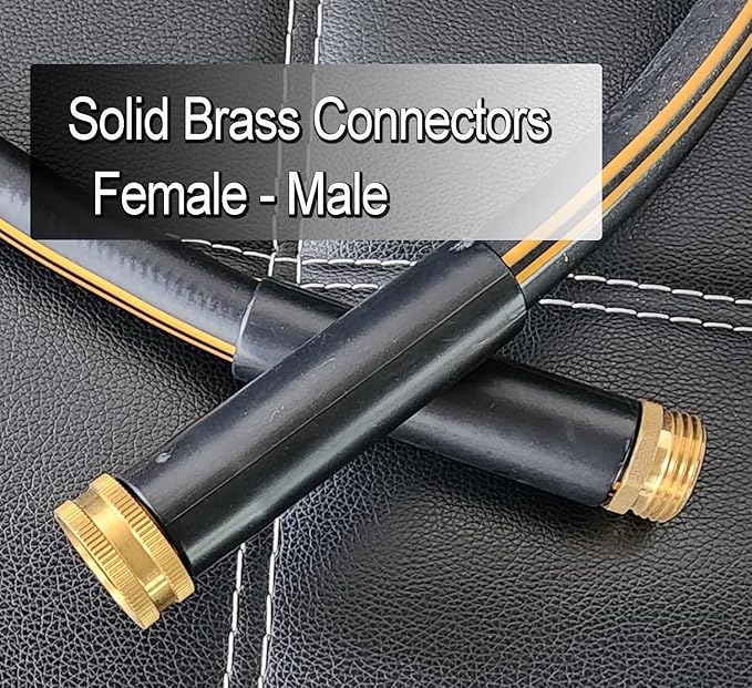 Atlantic Heavy Duty Garden Hose 200 ft x 5/8 Inch Black Color Water Hose (200 Feet)