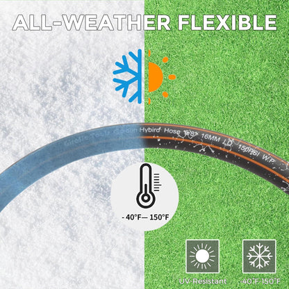 Giraffe Tools Hybrid Garden Hose 5/8 in. x 50 ft. Heavy Duty, Lightweight, Flexible, Durable Water Hose with Sleeves, No-kink, Leak-proof Gardening Hose with Male to Female Fittings