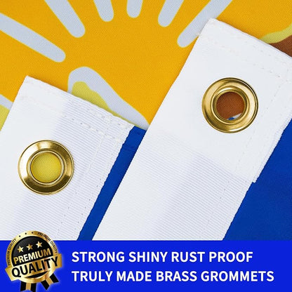 XIFAN Premium Montana State Flag 3x5 ft Outdoor, Double Sided Embroidered Image, Heavy Duty 210D Nylon MT Flags, the Strongest Longest Lasting for Outside with Sewn Stripes/Brass Grommets