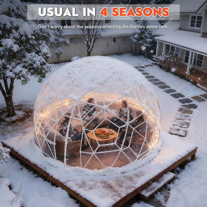 Garden Dome Bubble Tent House Outdoor, Upgraded Geodesic Dome Greenhouse with Transparent PVC Cover, Weatherproof Greenhouse Suitable for Patio (GREEN-12FT)