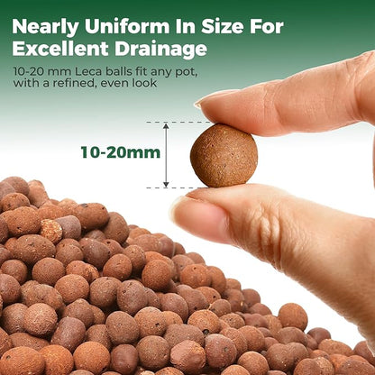 T4U Leca Clay Pebbles for Plants, 11.5qt 10-20 mm Clay Balls for Indoor Plants, Natural Clay Pebbles for Orchid Potting Mix, Hydroponic, Leca Pots, Plant Drainage, Garden Soil
