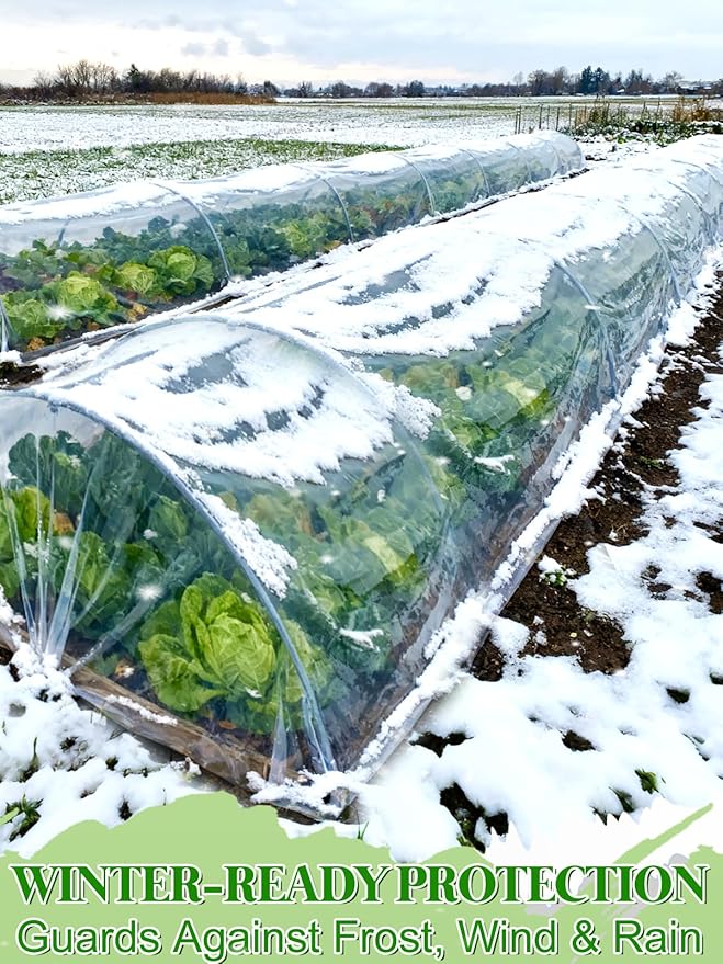 Alphatool Greenhouse Cover Plastic Sheeting - 12 x 25 ft Plant Covers Freeze Protection, Frost Cloths for Outdoor Plants, Clear Floating Row Cover for Outdoors Garden Plants Vegetables Crops