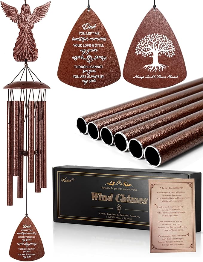 Dad Memorial Wind Chimes, Sympathy Gifts for Loss of Dad, Memorial Gifts for Father Bereavement Condolence Remembrance